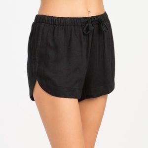 RVCA Vary Yume elastic drawstring shorts black